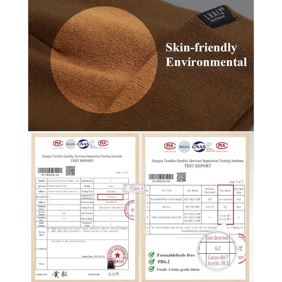 🆕 Women Brown Winter Beanie Hats Unisex Cotton Knitted Cuffed Slouchy Skull Cap - Picture 5 of 7